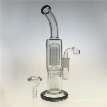 Two Function Double Tree Perc Glass Pipes pour Fumer (ES-GB-394)